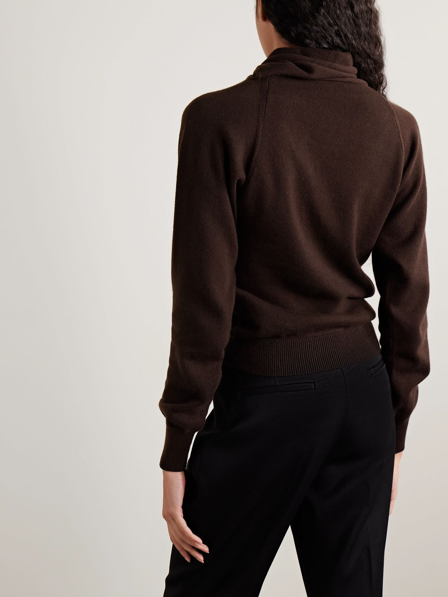 Cashmere and cotton-blend sweater Brown - 4
