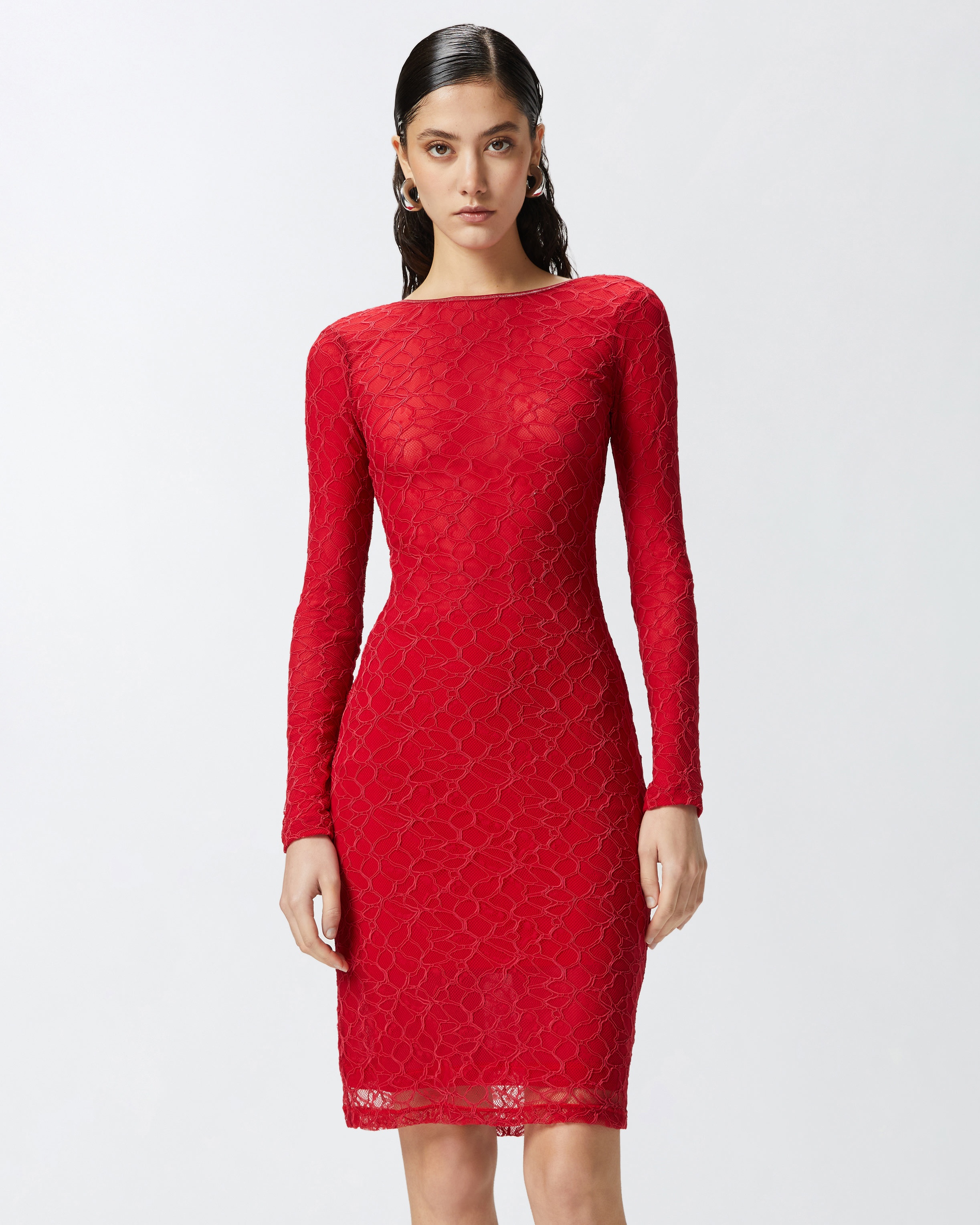 FITTED LACE DRESS WITH OPEN BACK - 3