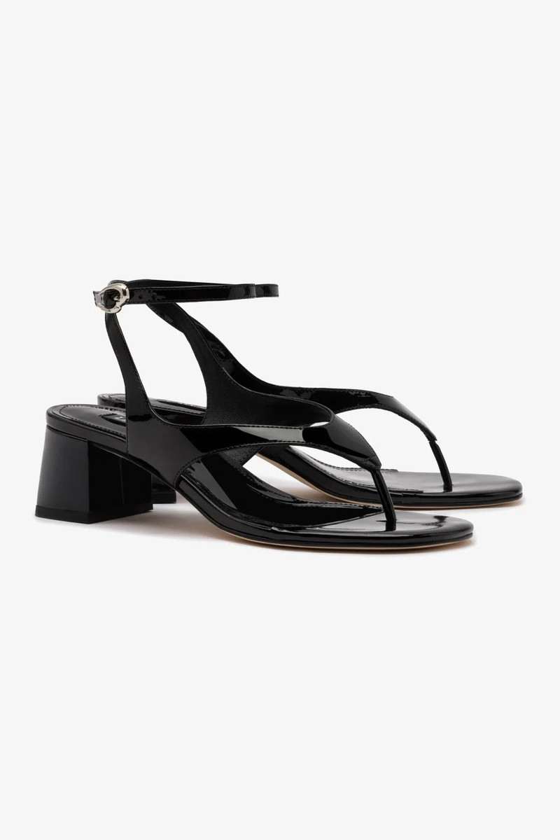 Larroudé Gaia Block Sandal In Black Leather outlook