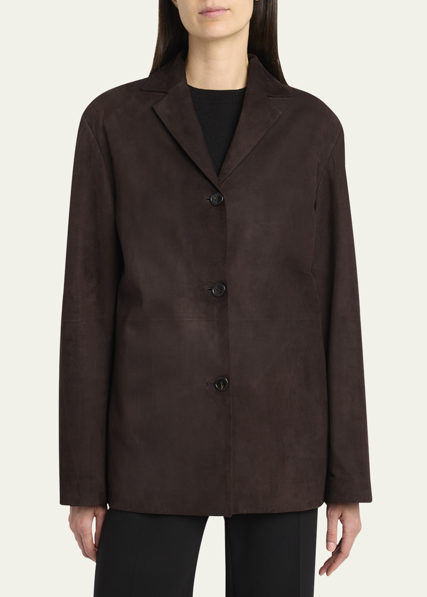 Fabian Suede Single-Breasted Jacket - 4