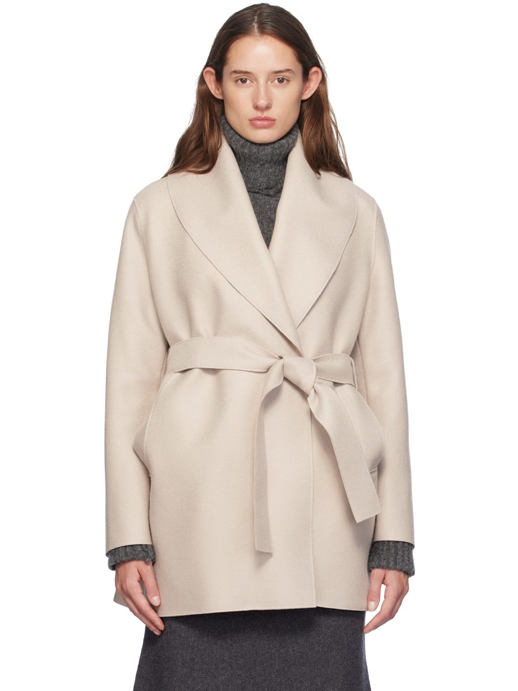 Off-White Shawl Belted Jacket - 1