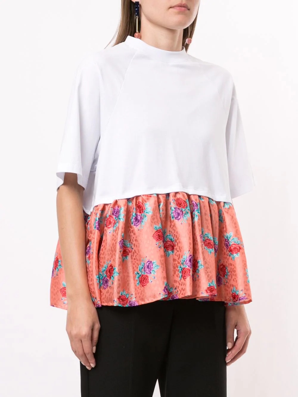 floral-hem T-shirt - 3