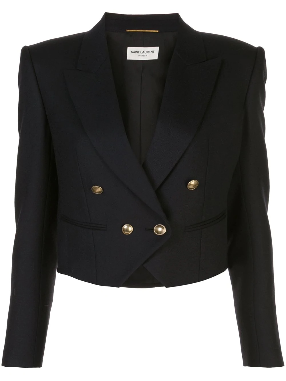 cropped double-breasted blazer - 1