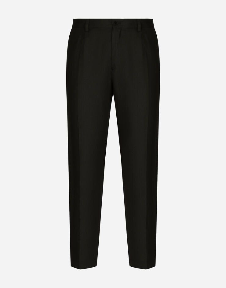 Linen pants with logo label - 1