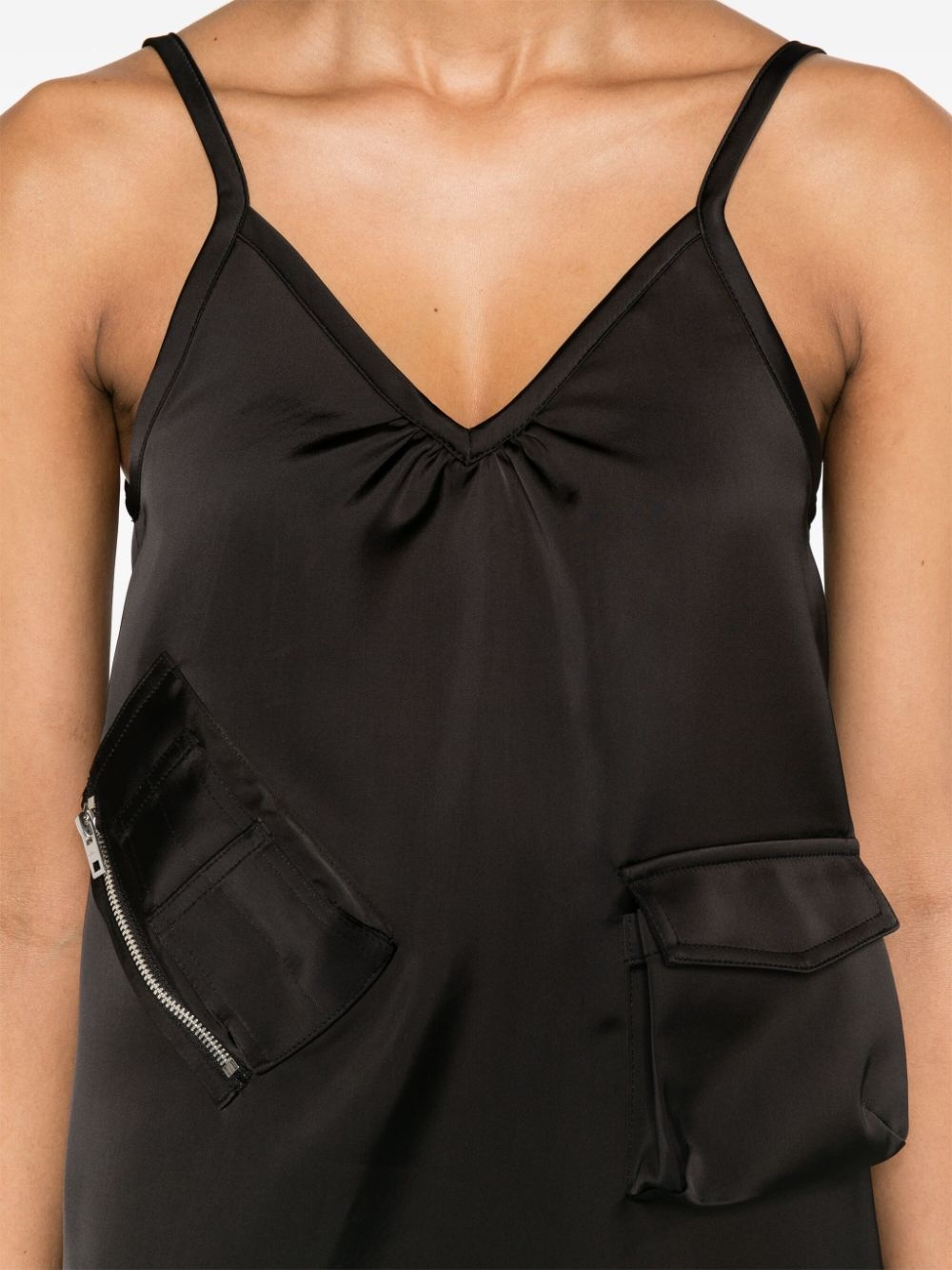 V-neck satin minidress - 5
