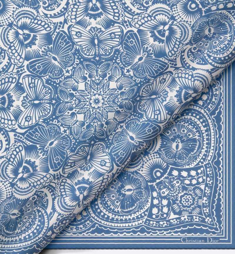 Dior D-Butterfly Paisley 60 Square Scarf outlook