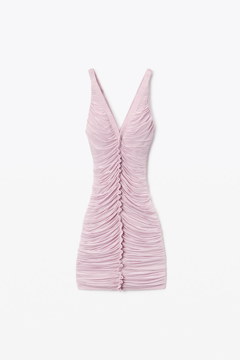 Sheer Ruched Tank Minidress - 1