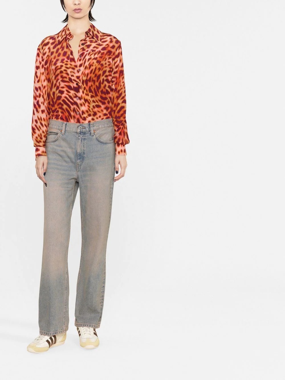 leopard-print silk shirt - 2
