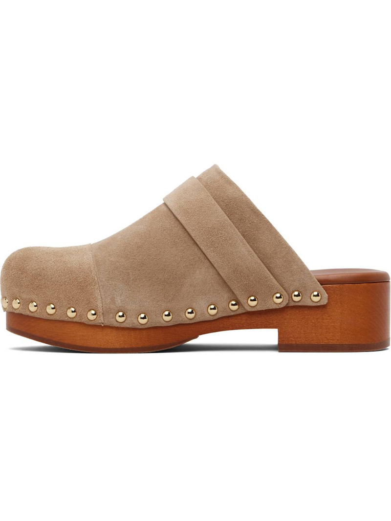 Chloé Taupe Jeannette Clogs outlook