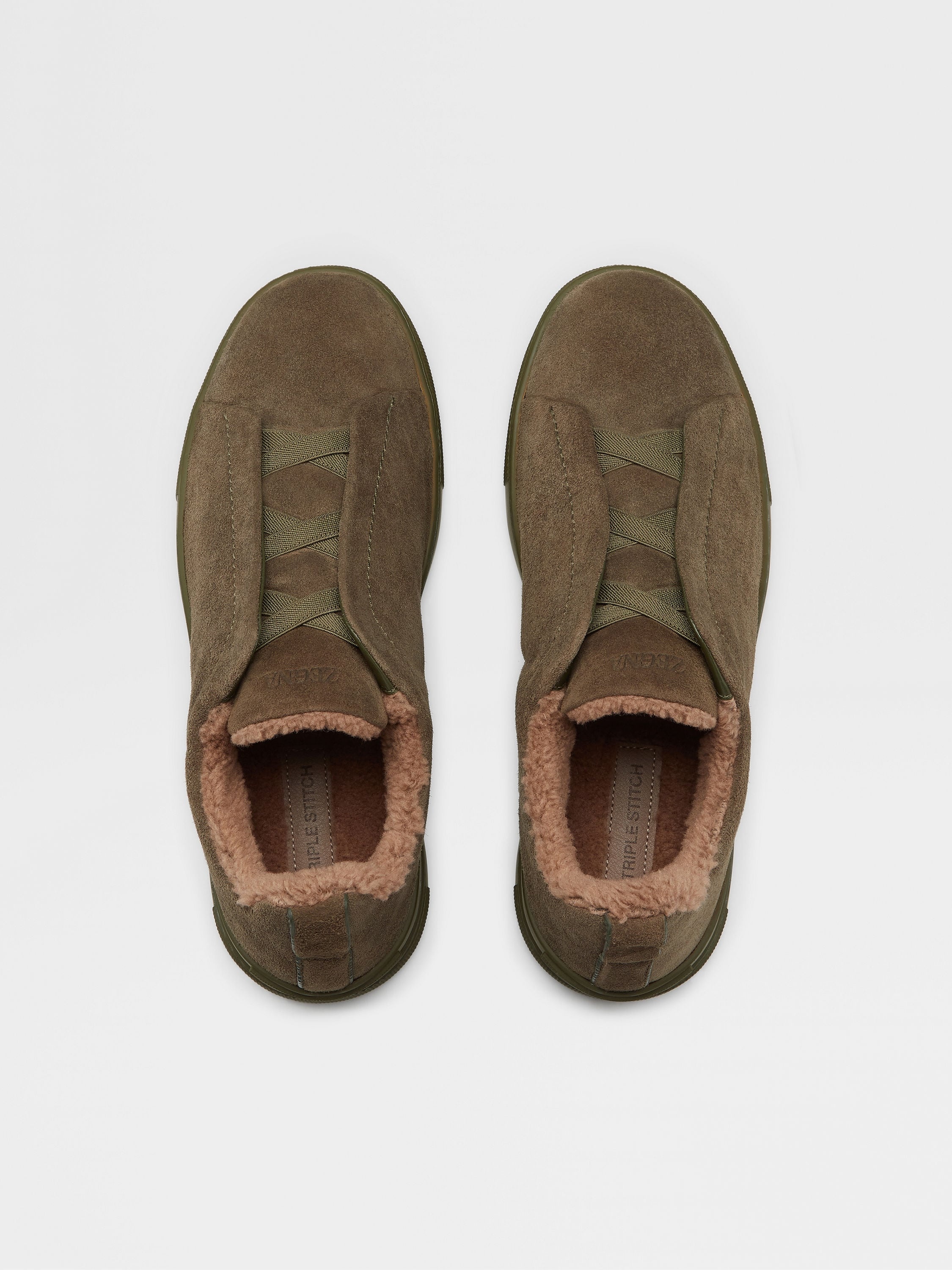 OLIVE GREEN SUEDE TRIPLE STITCH™ SNEAKERS - 3