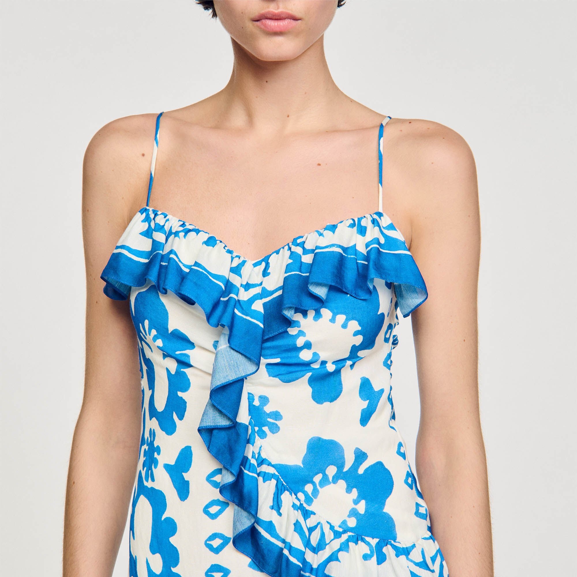 RUFFLED PRINT DRESS - 4