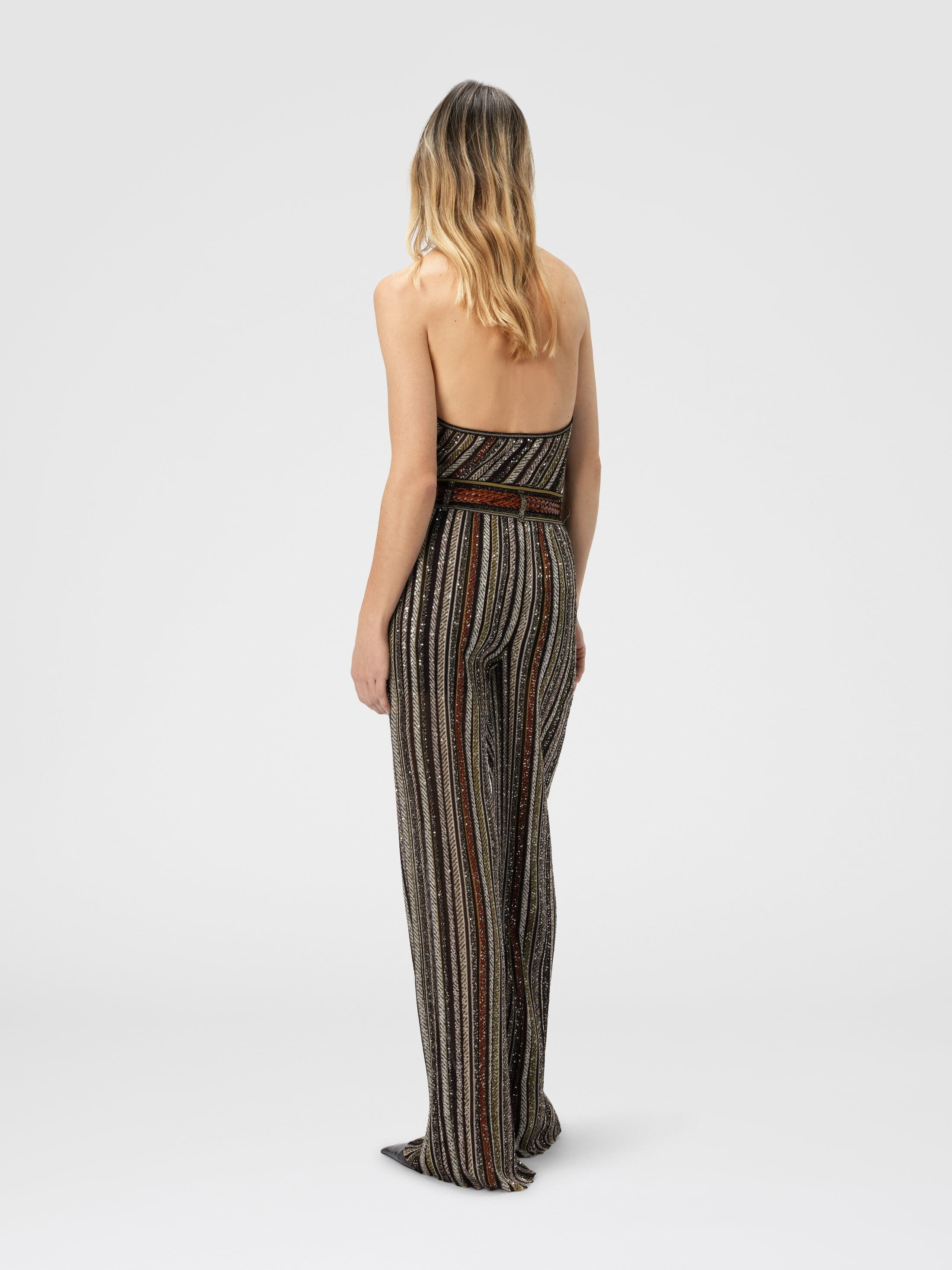 Missoni Long Pants In Herringbone Stripe Knit in Multicoloured Brown at Nordstrom - 3