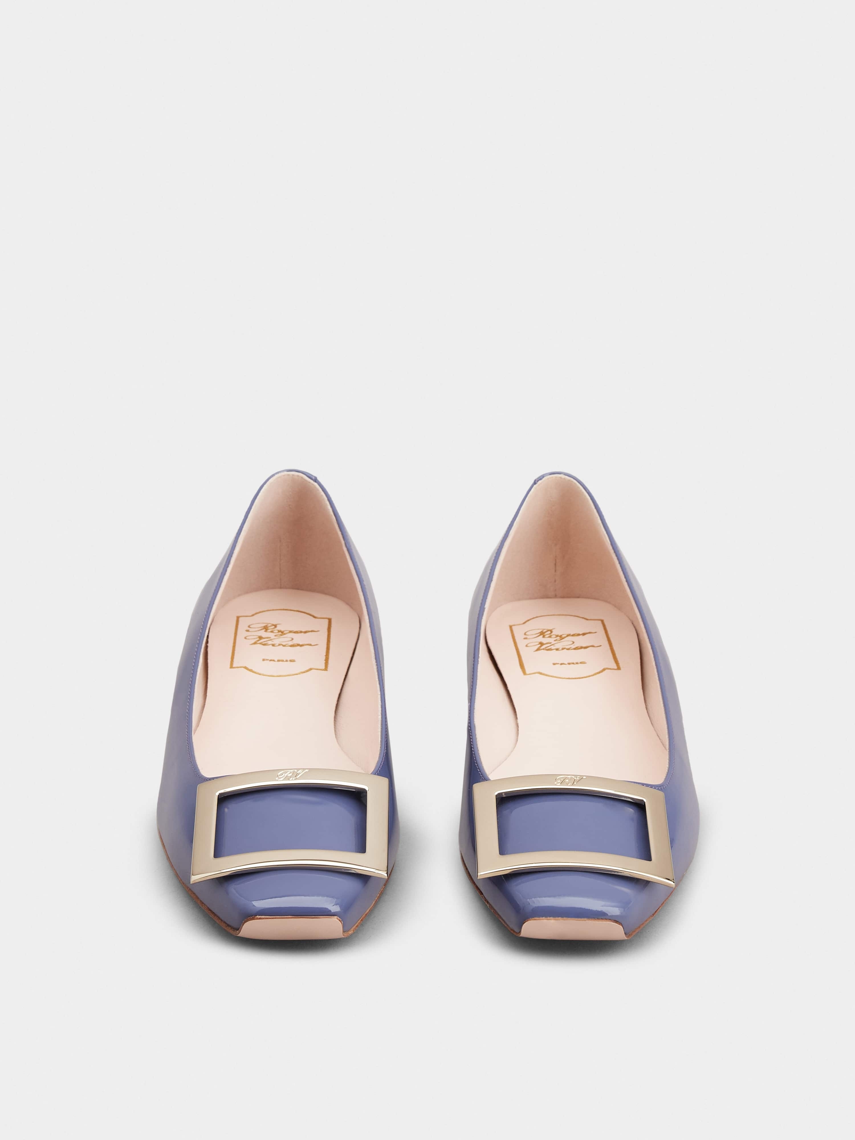 Trompette Metal Buckle Ballerinas in Patent Leather - 7
