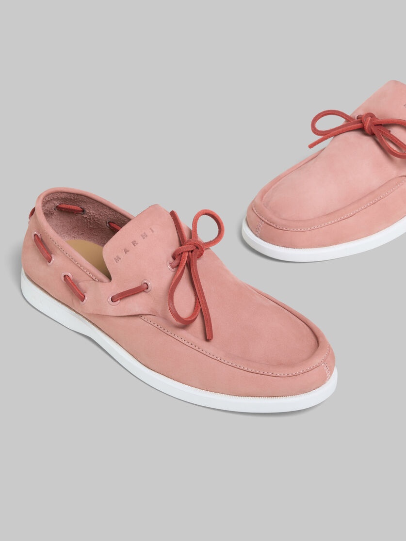 PINK NUBUCK BOAT LOAFER - 5