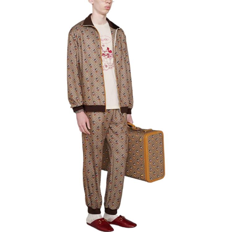 Gucci x Disney Full-Printed Mickey Pattern Long Sleeve Jacket For Men Brown 604210-XJB64-2100 - 2