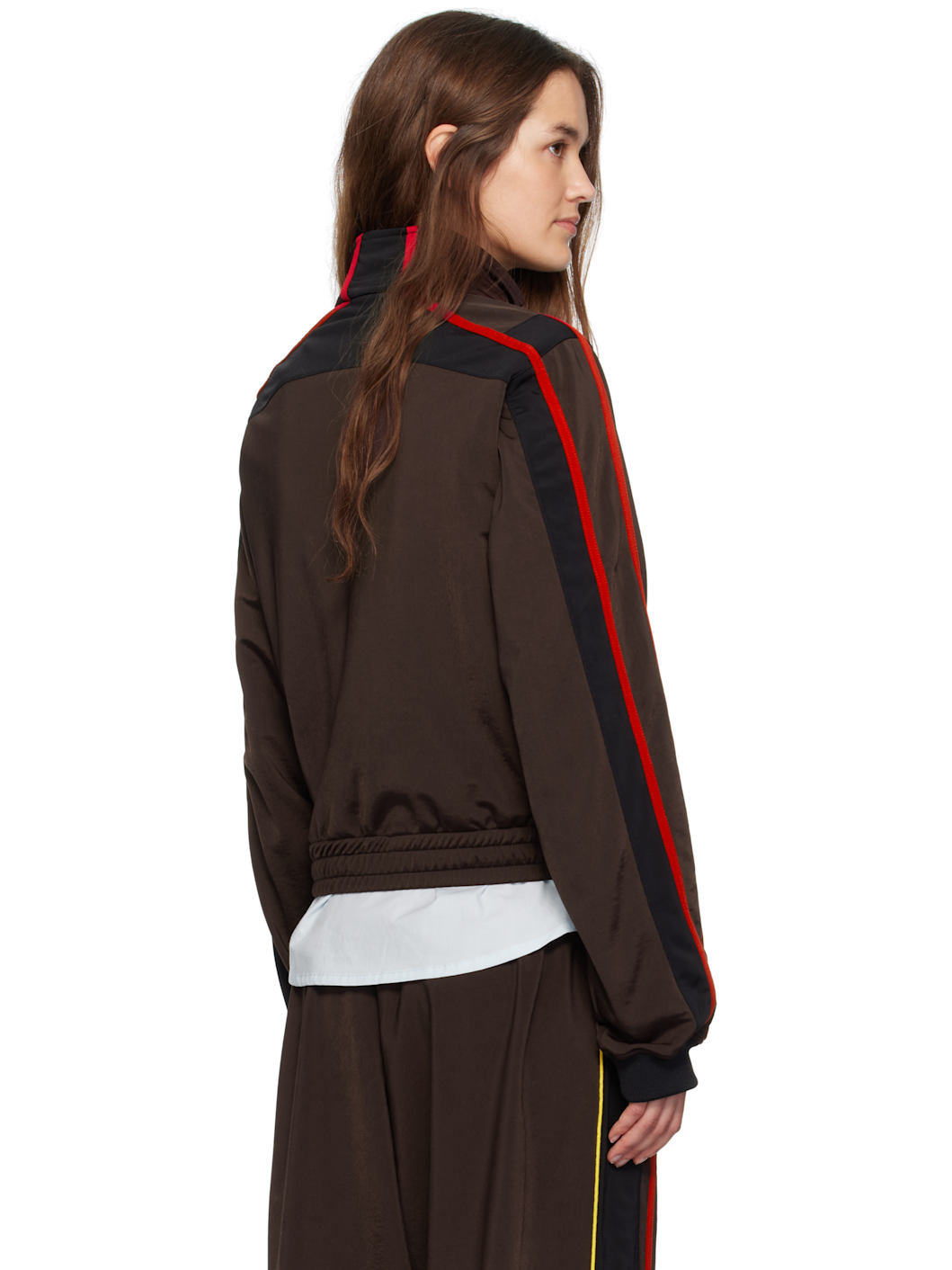 Brown Shrunken Track Jacket - 3