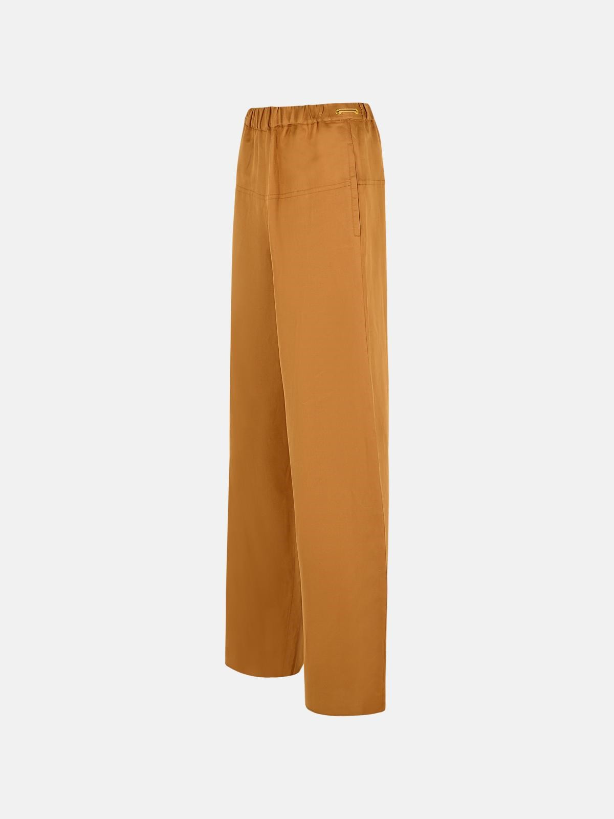 'ONORE' BROWN LINEN BLEND TROUSERS - 2