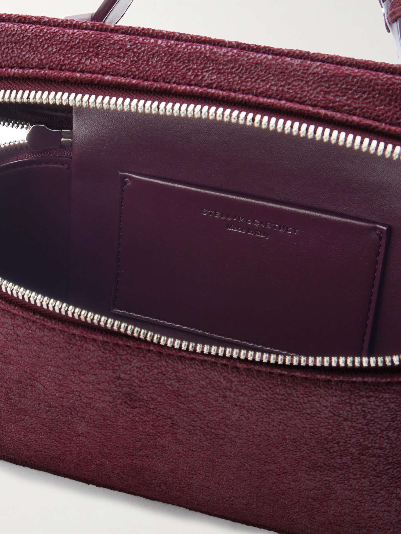 Falabella chain-embellished brushed shoulder bag Burgundy - 5