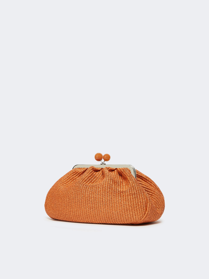 WEEKEND Max Mara Medium raffia-effect Pasticcino bag - SALMON outlook