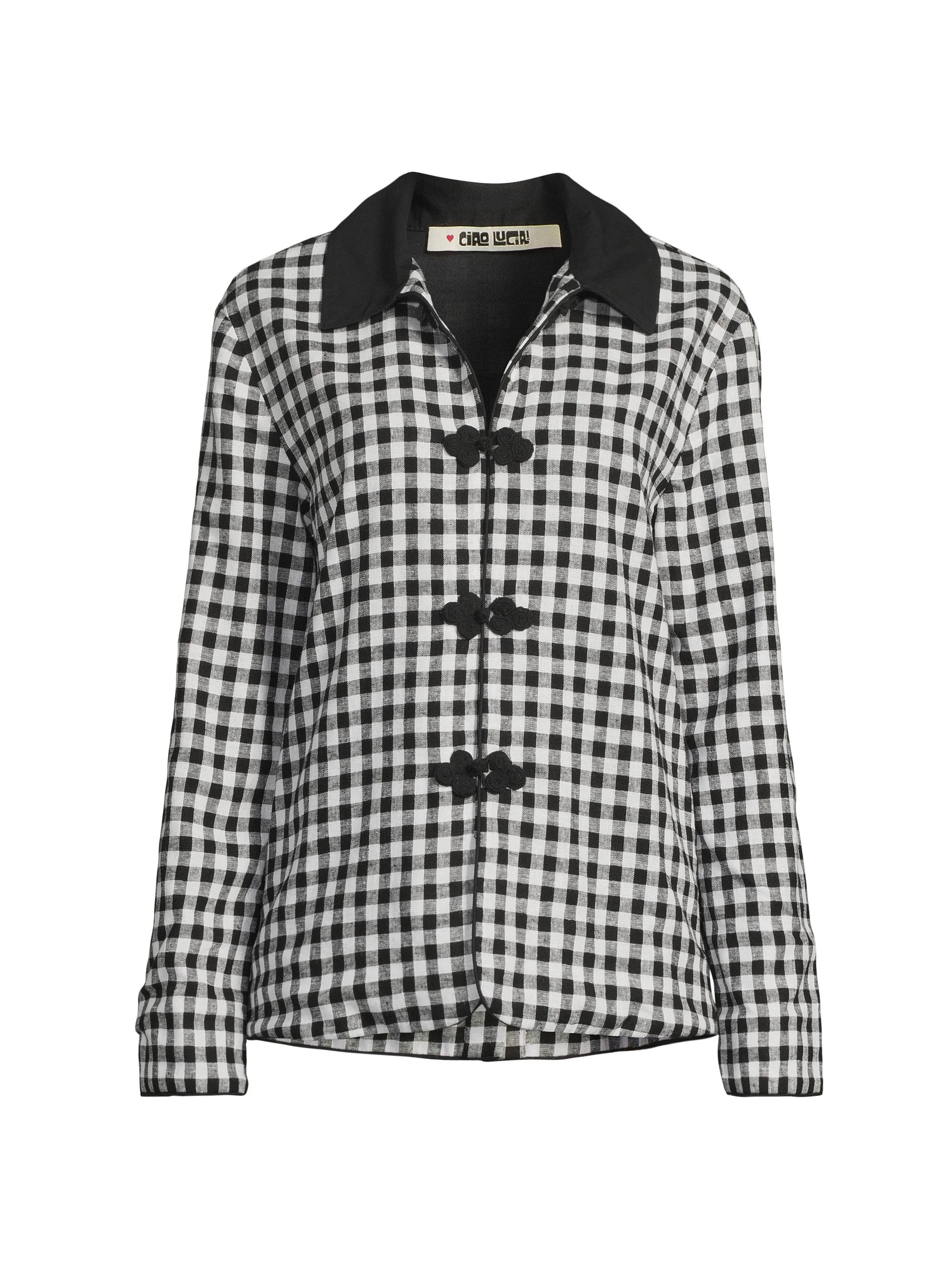 Women's Anja Gingham Jacket - Black White Gingham - 1