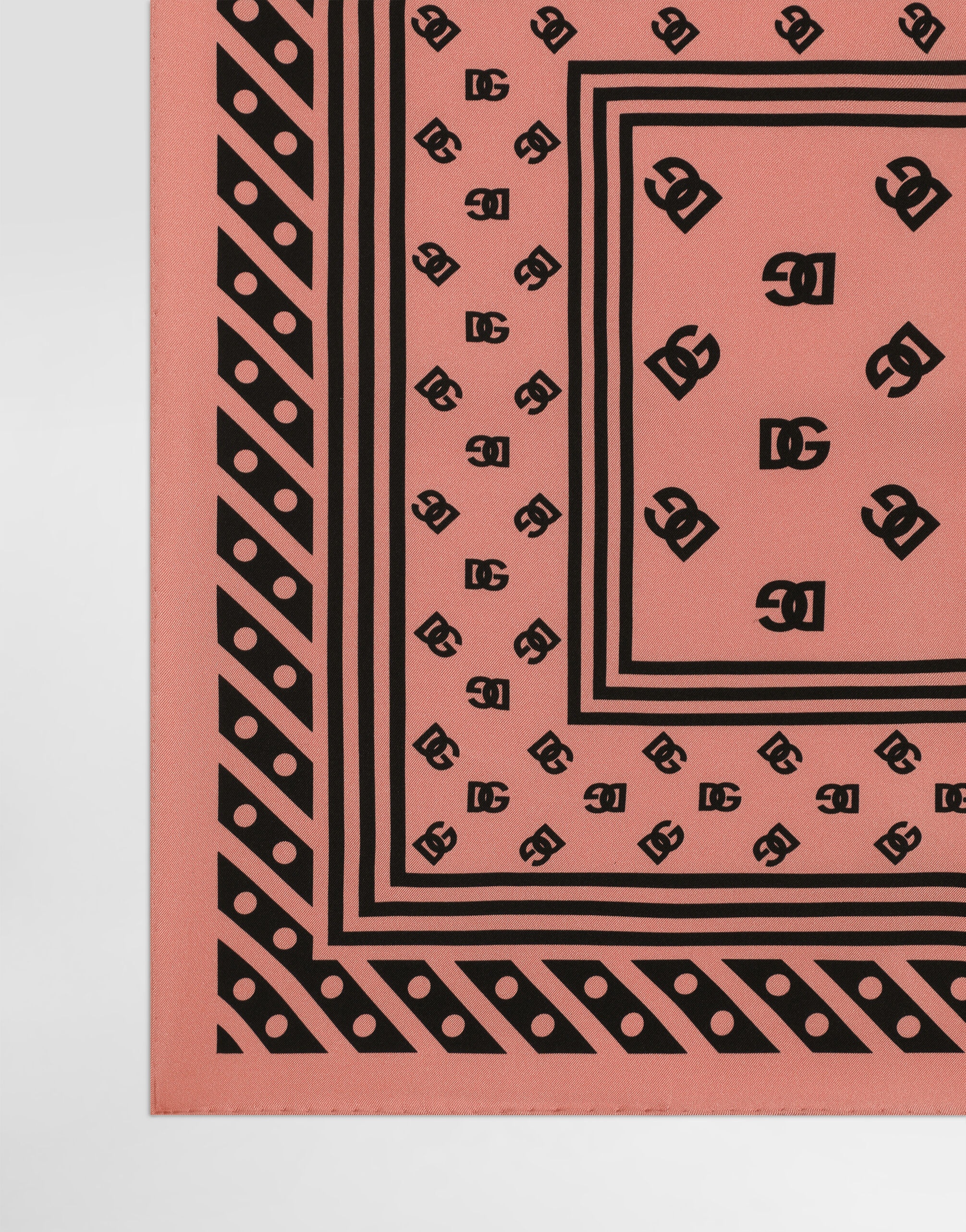 Silk twill foulard with all-over DG logo print (50X50) - 2