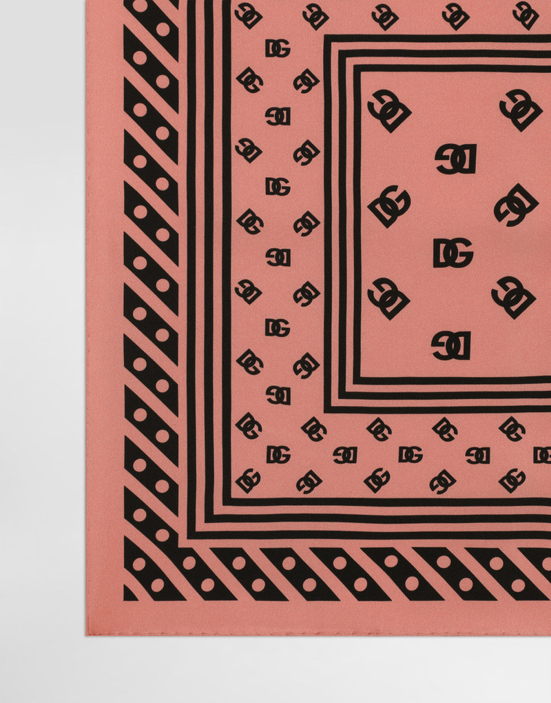 Dolce & Gabbana Silk twill foulard with all-over DG logo print (50X50) outlook