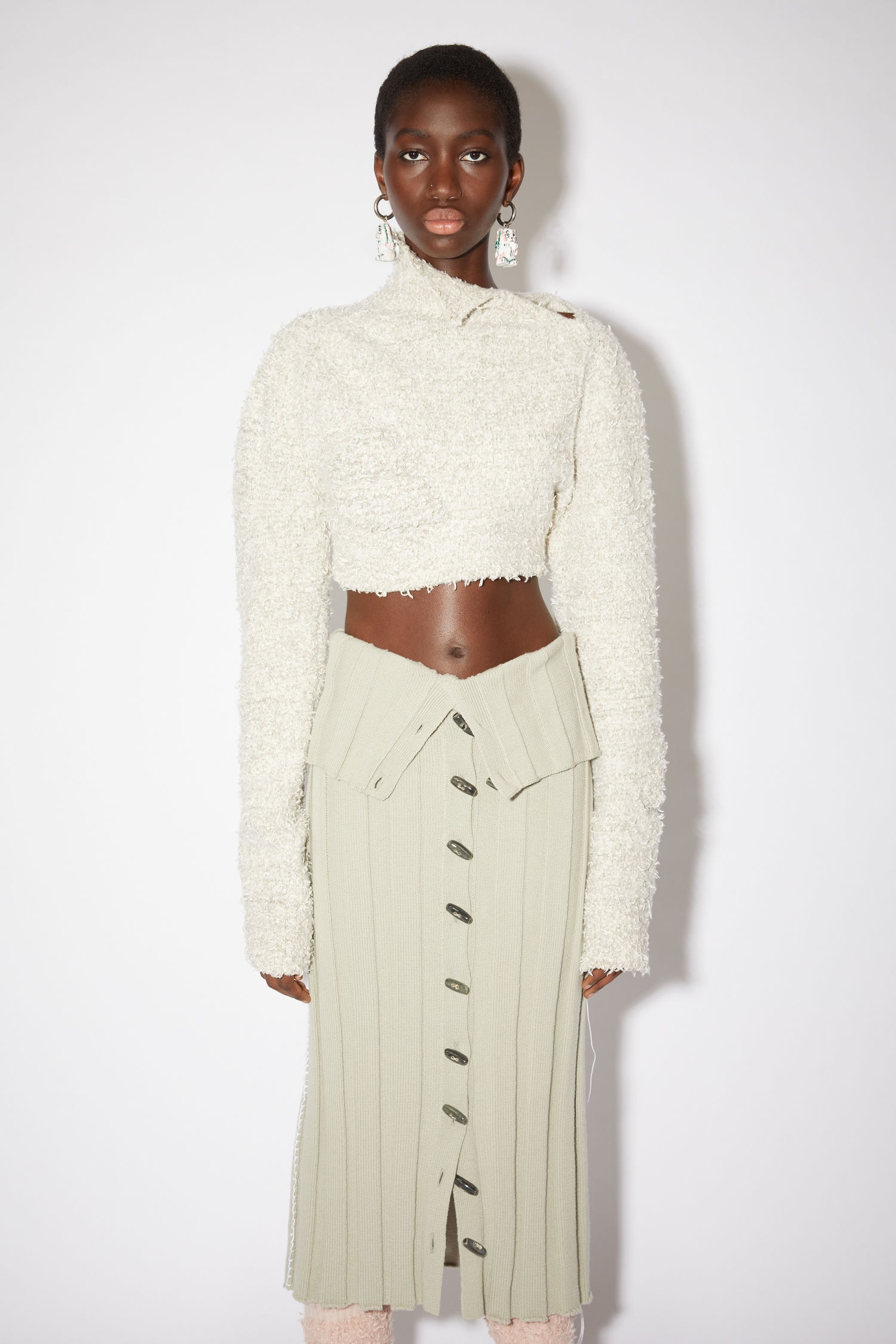 Cropped sweater - Pale grey - 2