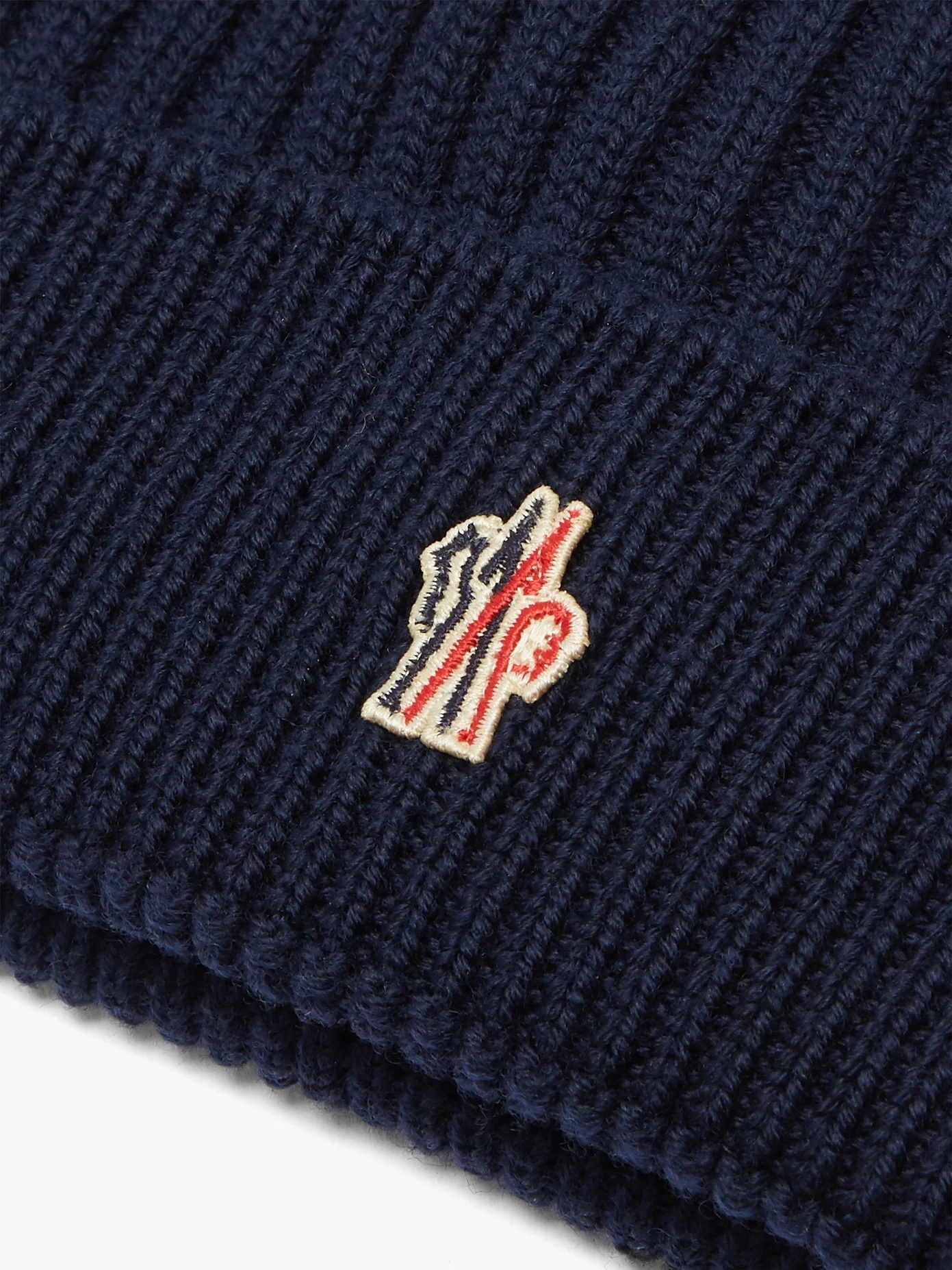 Logo-patch ribbed wool beanie hat - 2