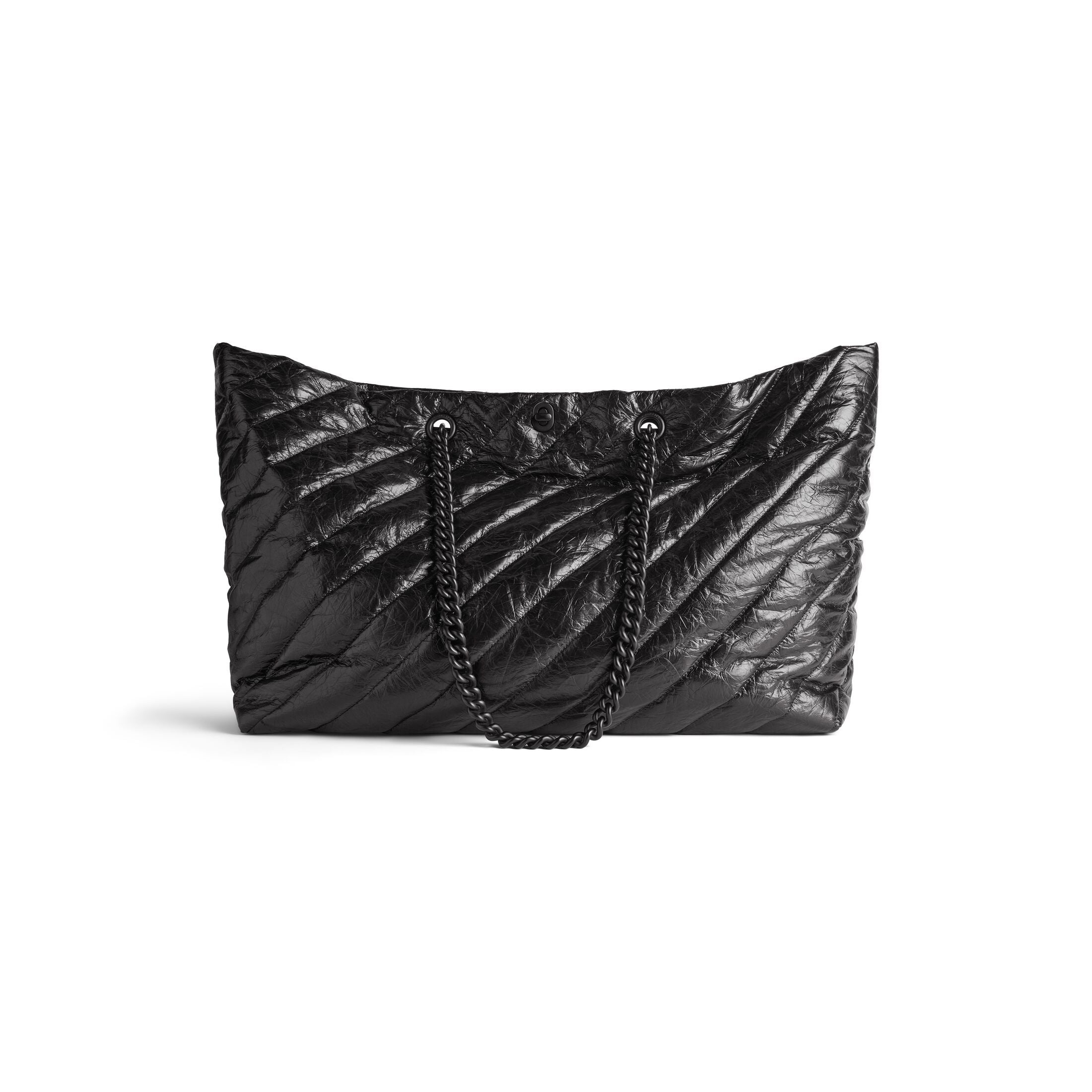 (WMNS) Balenciaga Crush Large Carry All Tote Bag Quilted 'Black' 7717182AAWW1000 - 2