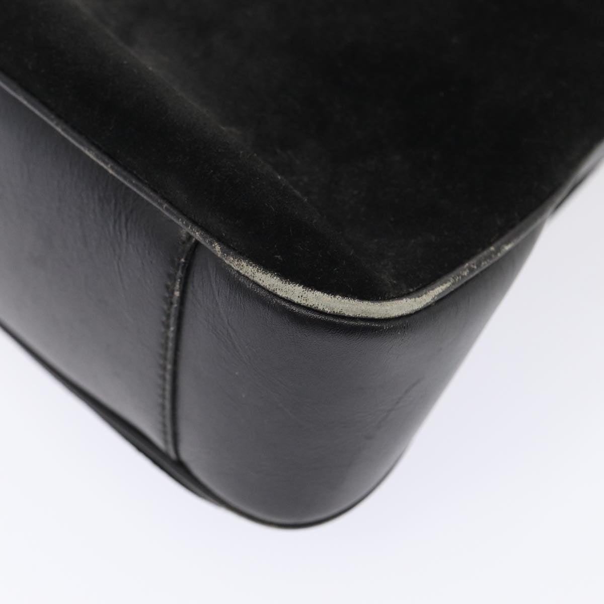 GUCCI Bamboo Hand Bag Suede Black Gold 001 1705 001 1705 - 9