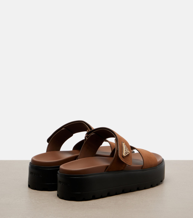 Prada Leather platform sandals outlook
