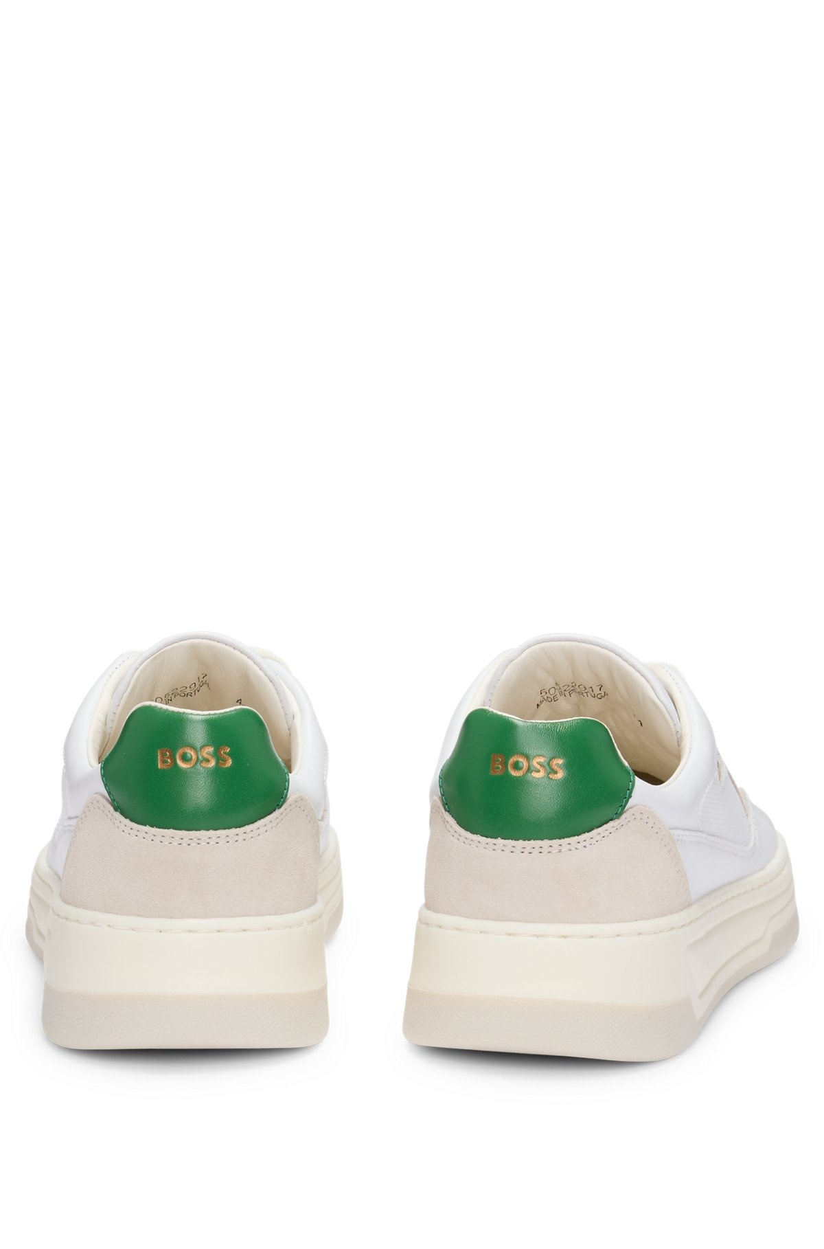 MIXED-LEATHER TRAINERS WITH LAYERED UPPER - 5