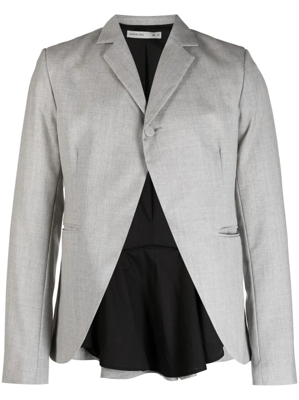 pleat-detail wool blazer - 1