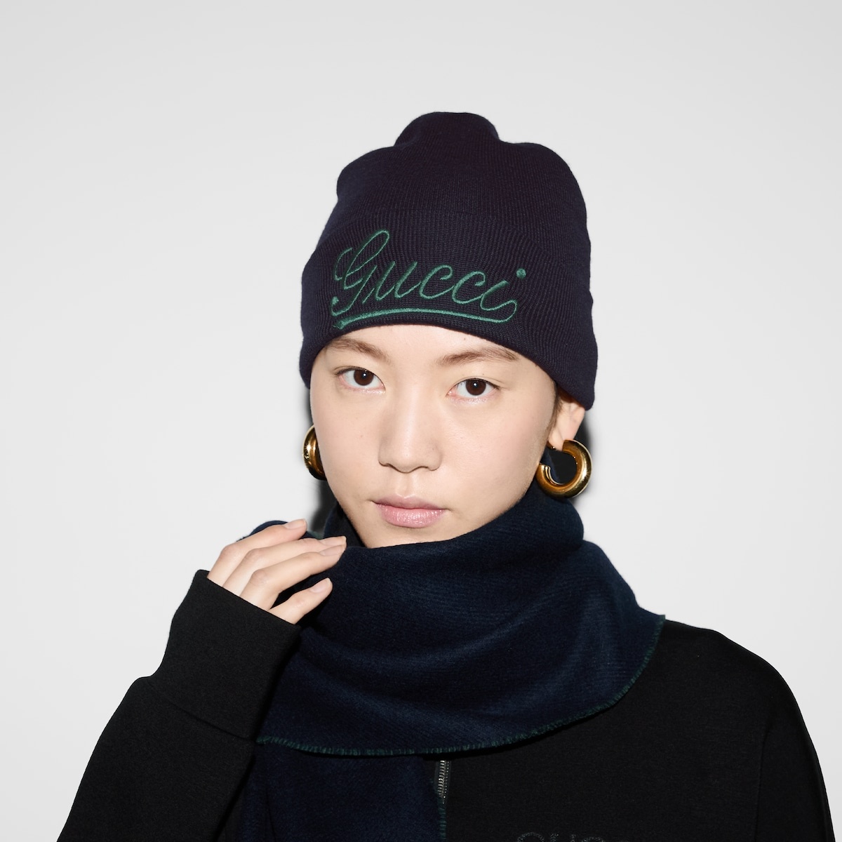 Wool hat with Gucci embroidery - 4