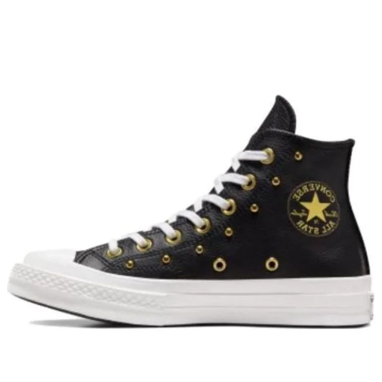 (WMNS) Converse Chuck 70 Hi 'Black White Gold Metallic' A06809C - 1