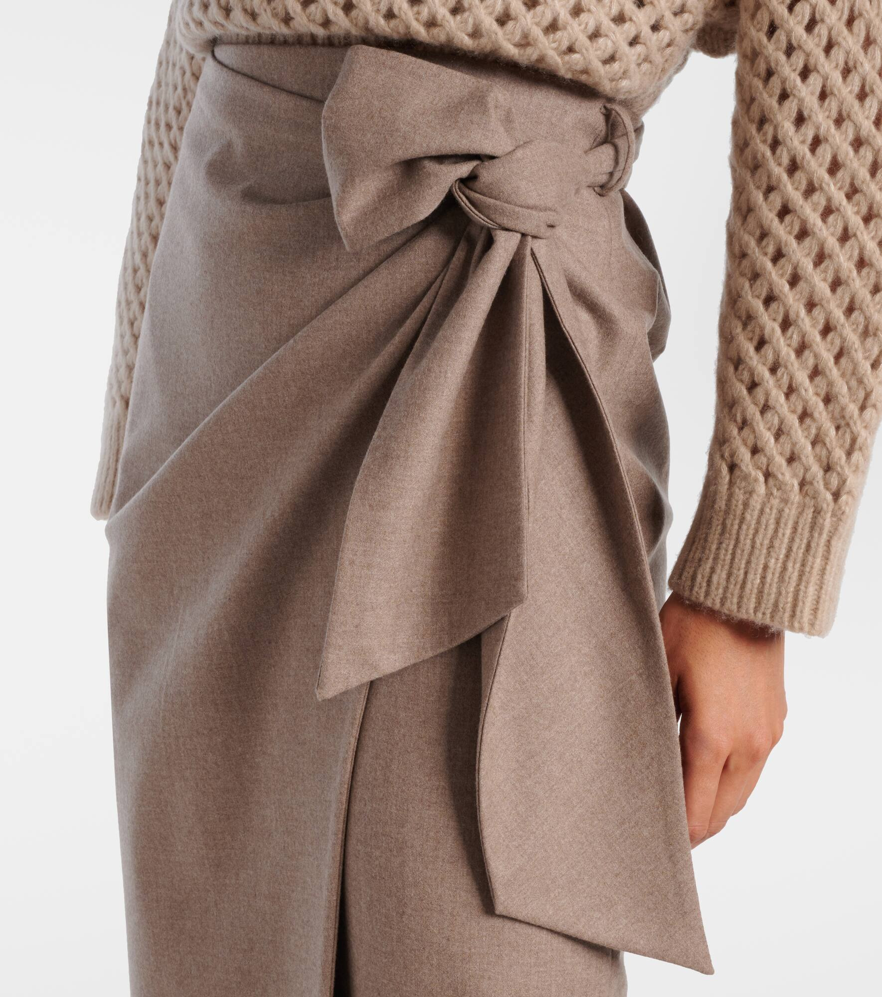 Bingo cashmere-blend wrap skirt - 4
