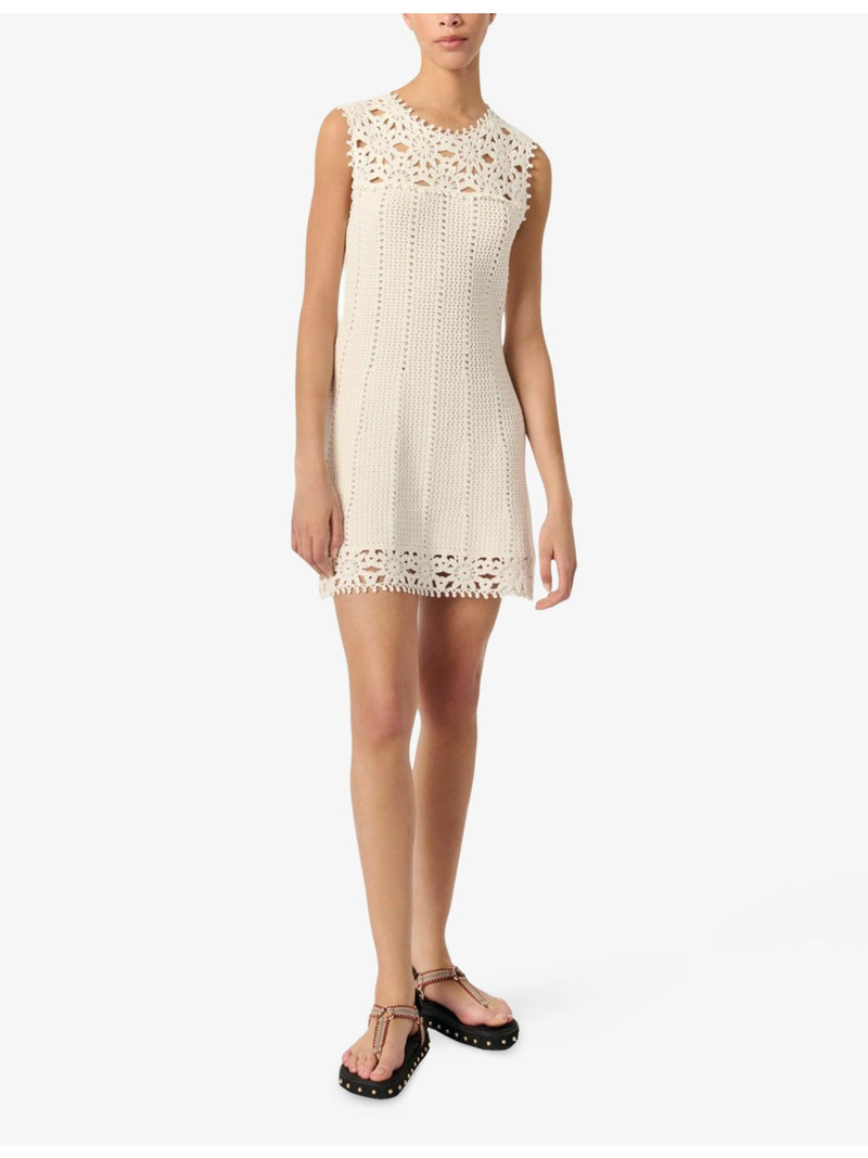 maje Sleeveless Floral-Pattern Crochet-Knit Mini Dress outlook