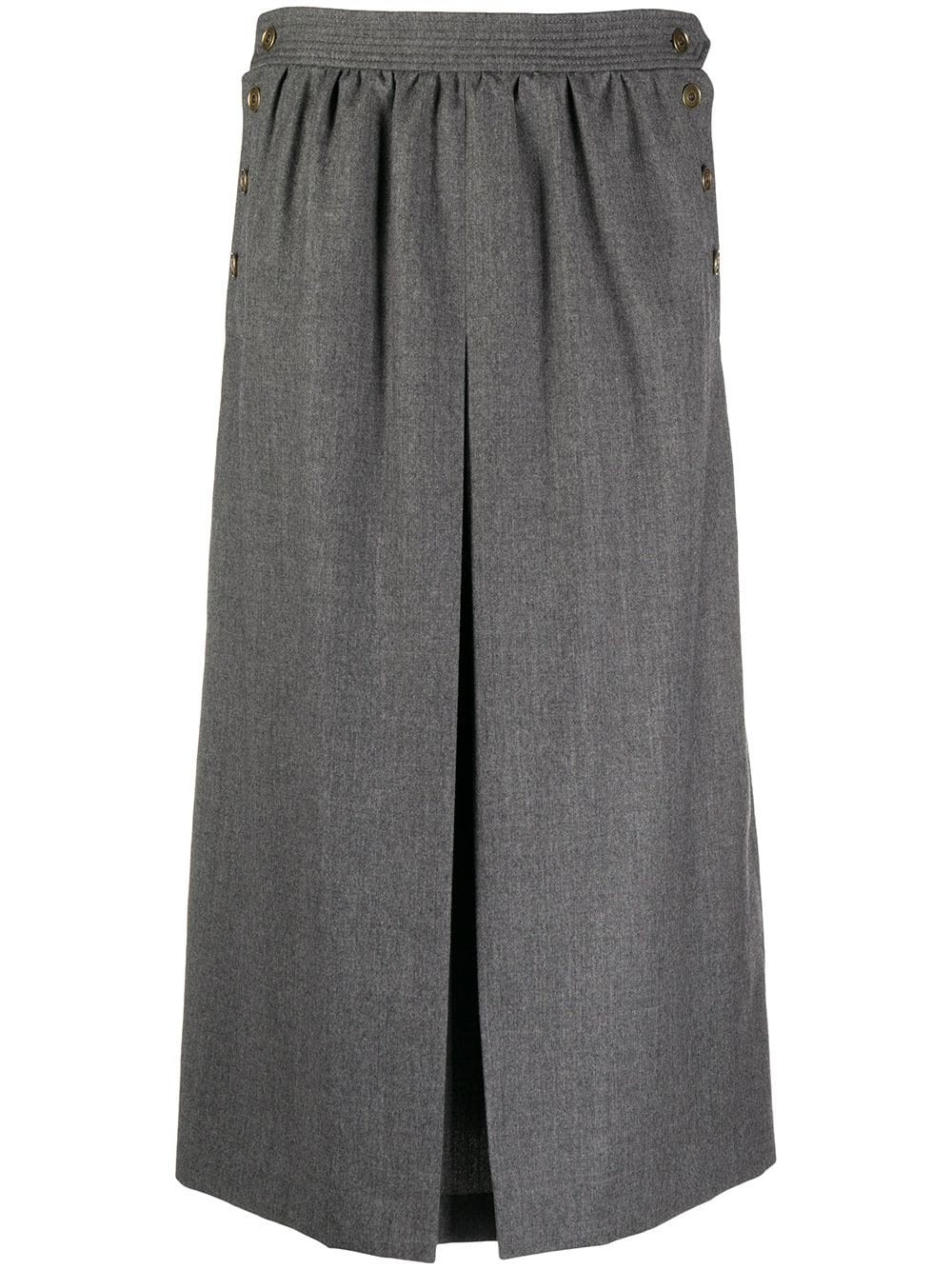 pleat-detail mid-length skirt - 1