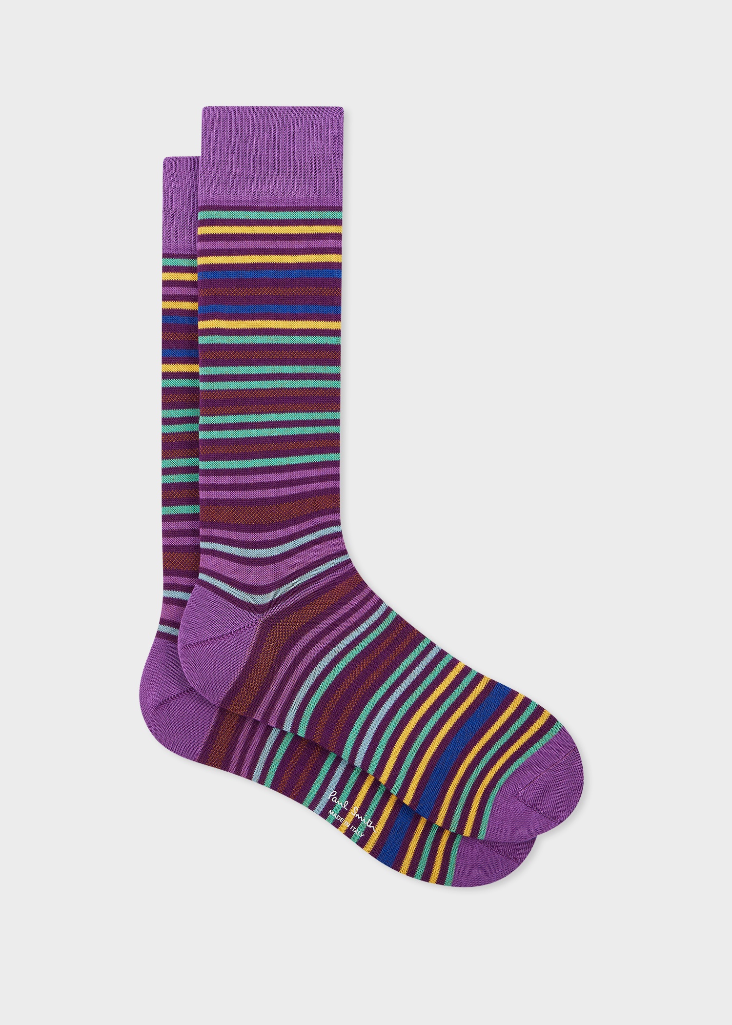 Purple Multi-Stripe Socks - 1