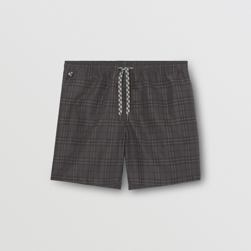 Check Print Drawcord Swim Shorts 1