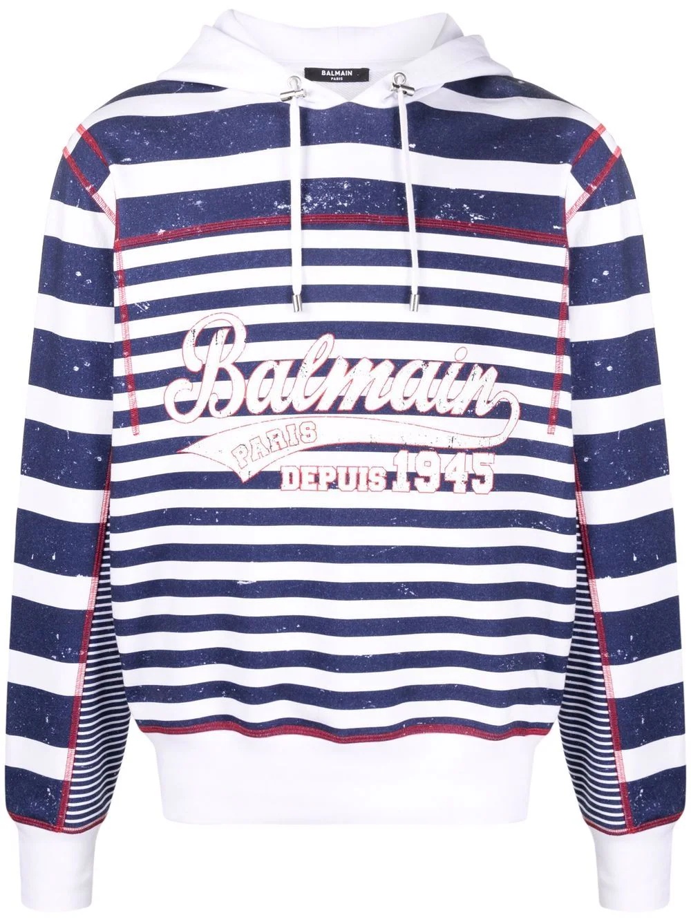 logo-print striped hoodie - 1