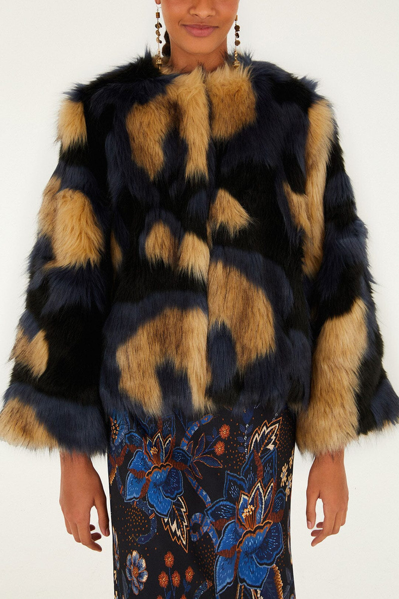 Multicolor Fur Coat 4