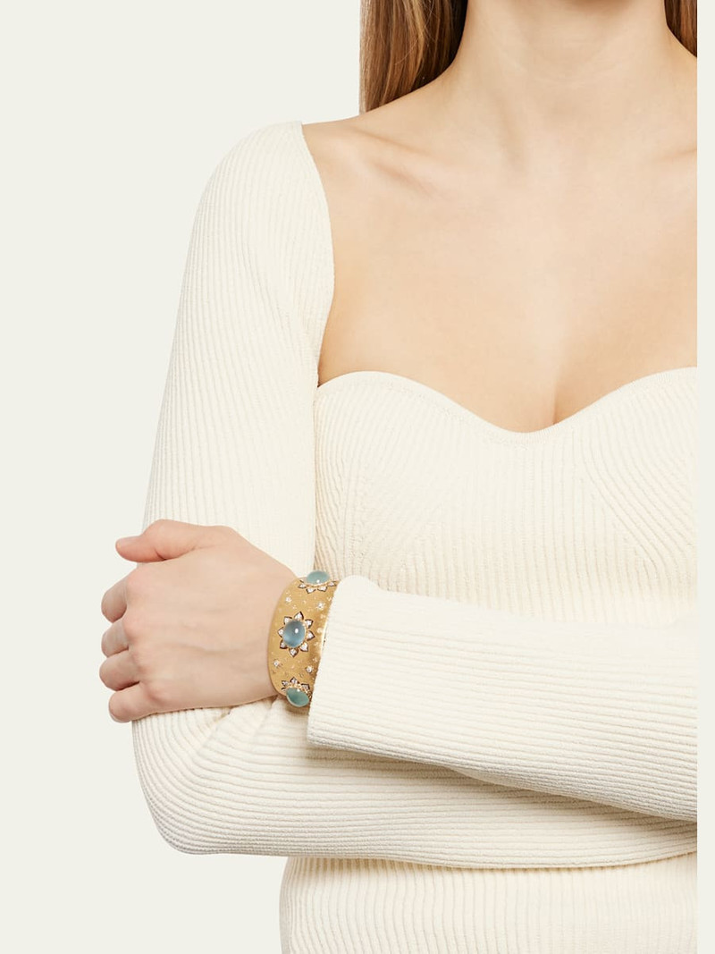 Macri Color Bangle with Aquamarine and Diamonds 4