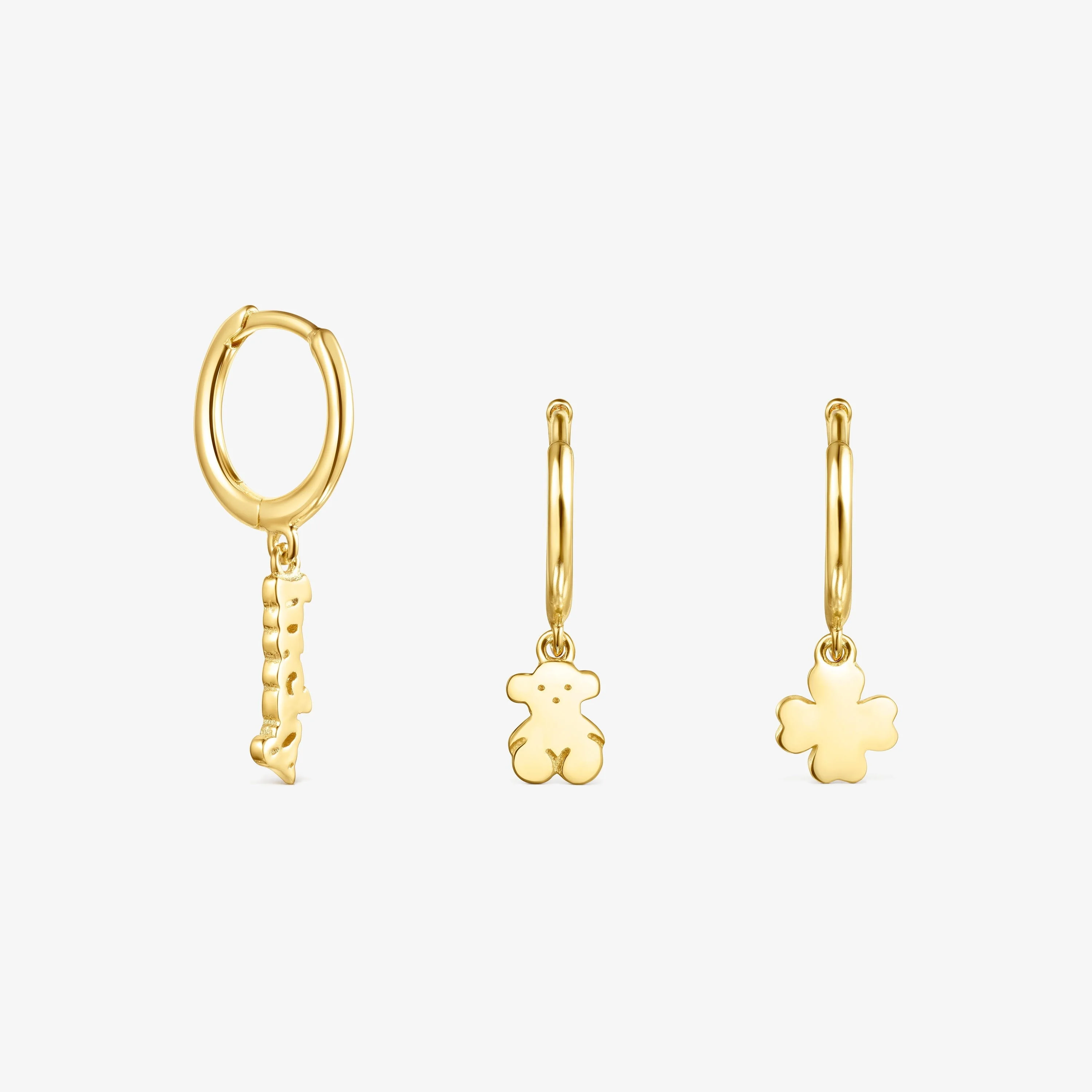 18K gold vermeil TOUS Good Vibes Hooped earring Set - 1