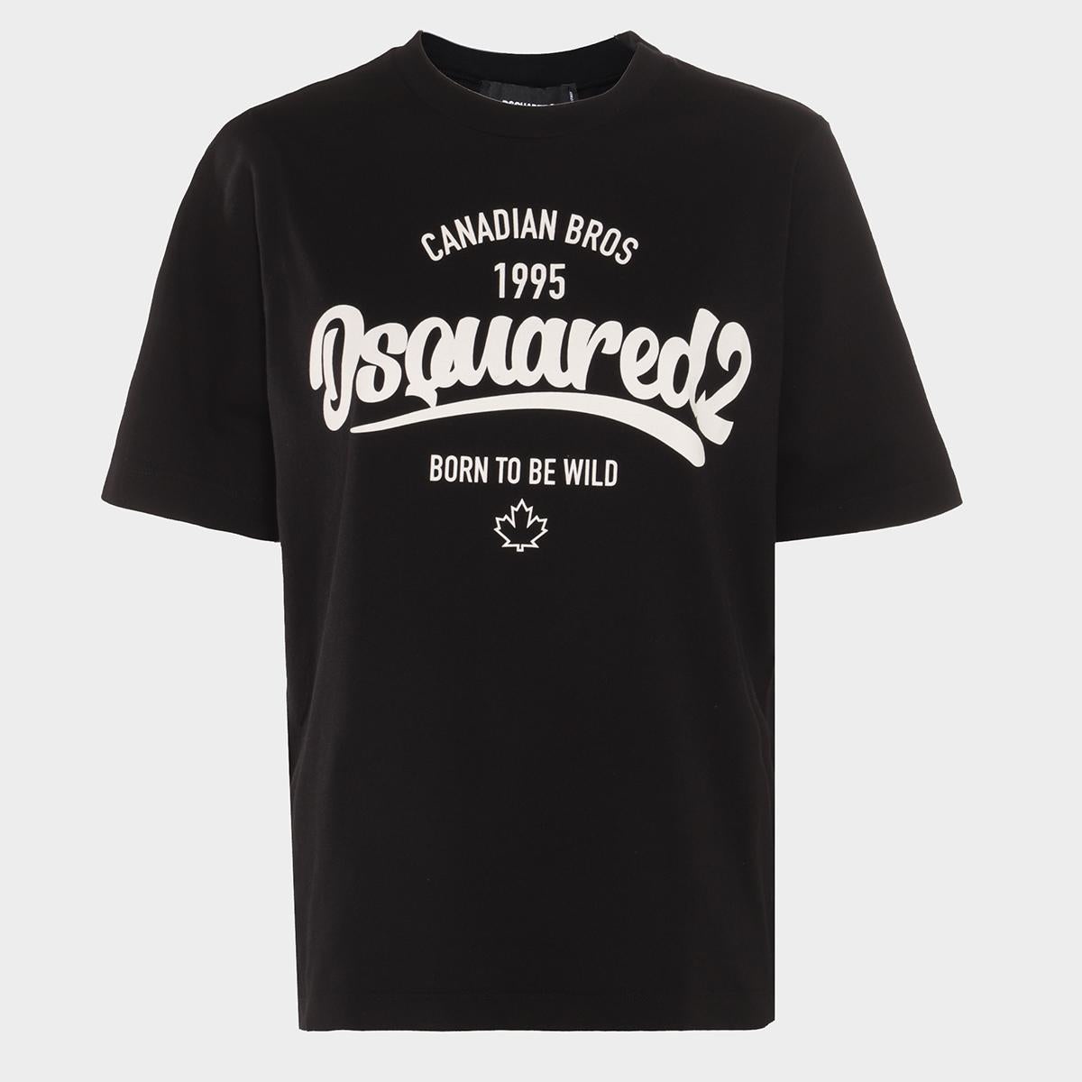 DSQUARED2 BLACK COTTON T-SHIRT - 1