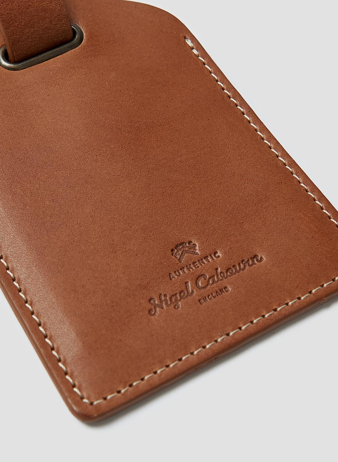 Leather Luggage Tag in Tan - 2