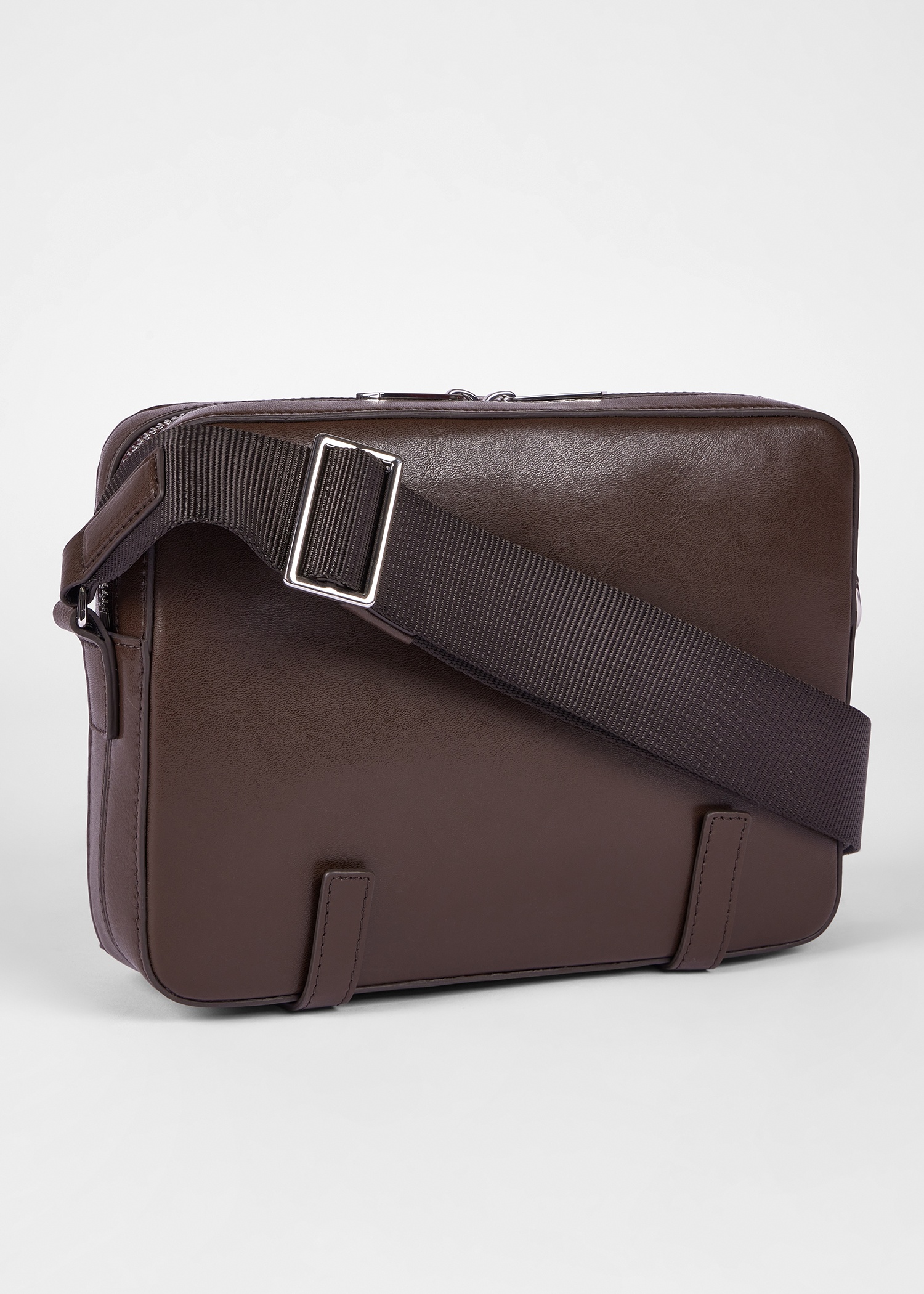 Small Brown Leather Messenger Bag - 3