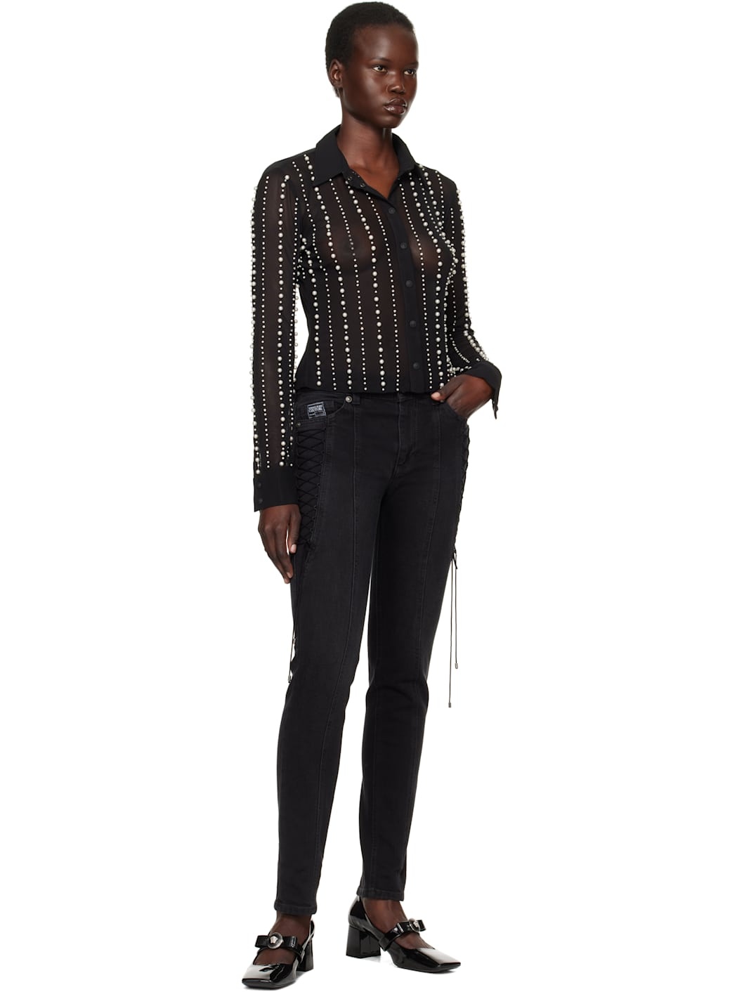 Black Embellished Shirt - 4