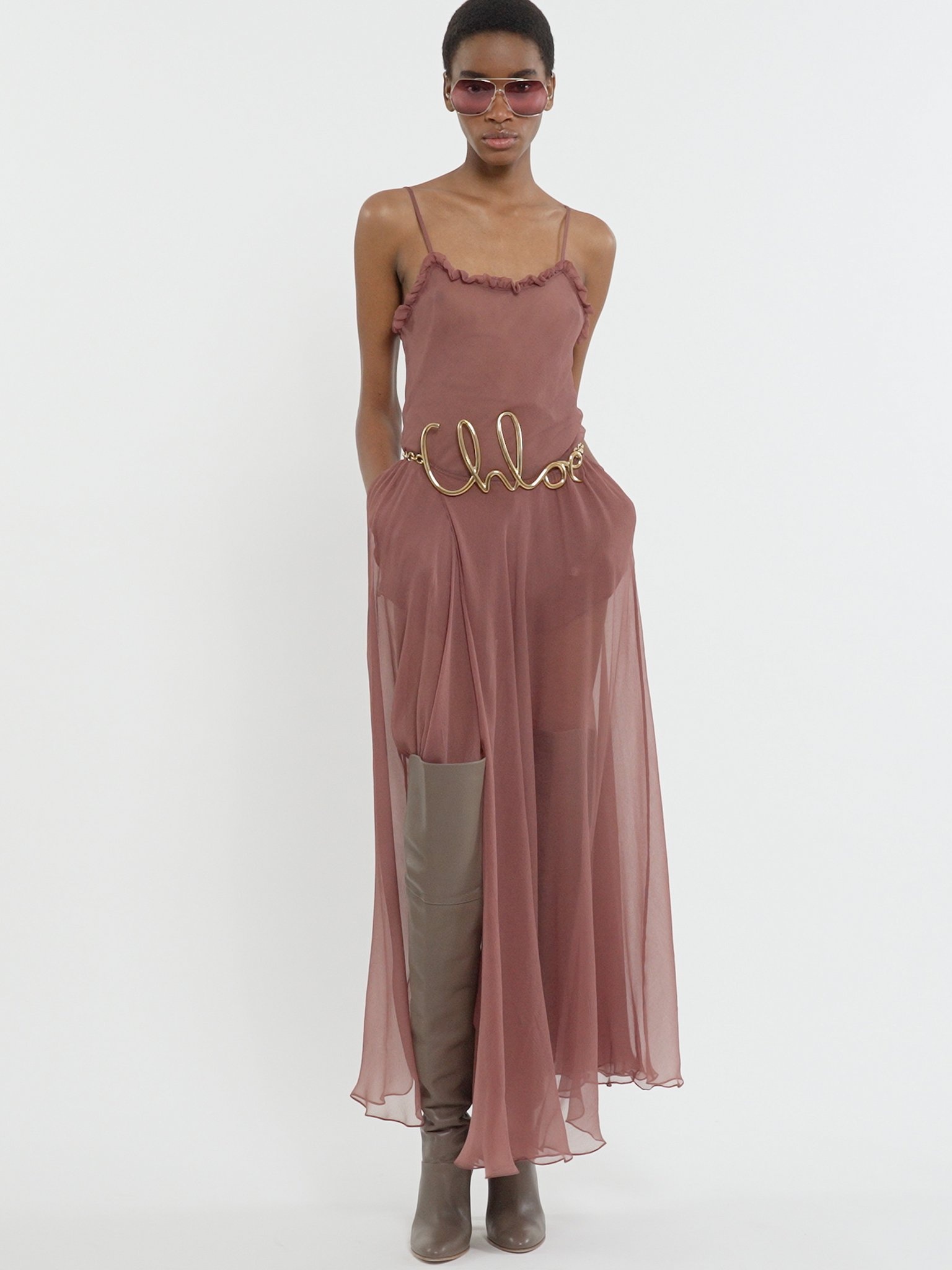 FLOU MIDI SKIRT IN SILK MOUSSELINE - 5