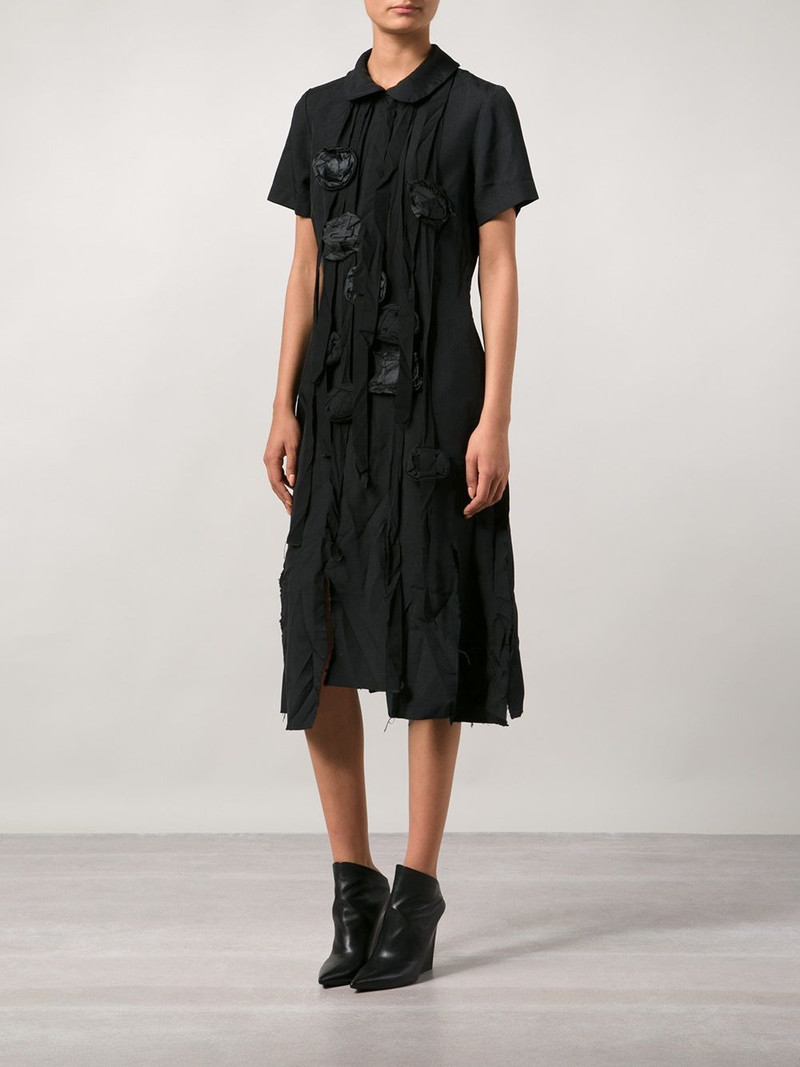 Comme Des Garçons flower appliqué shirt dress outlook